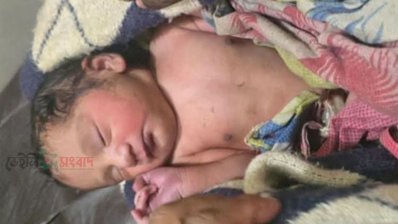 অন্ধকার রাতে সড়কের পাশে মিললো নবজাতক শিশু।