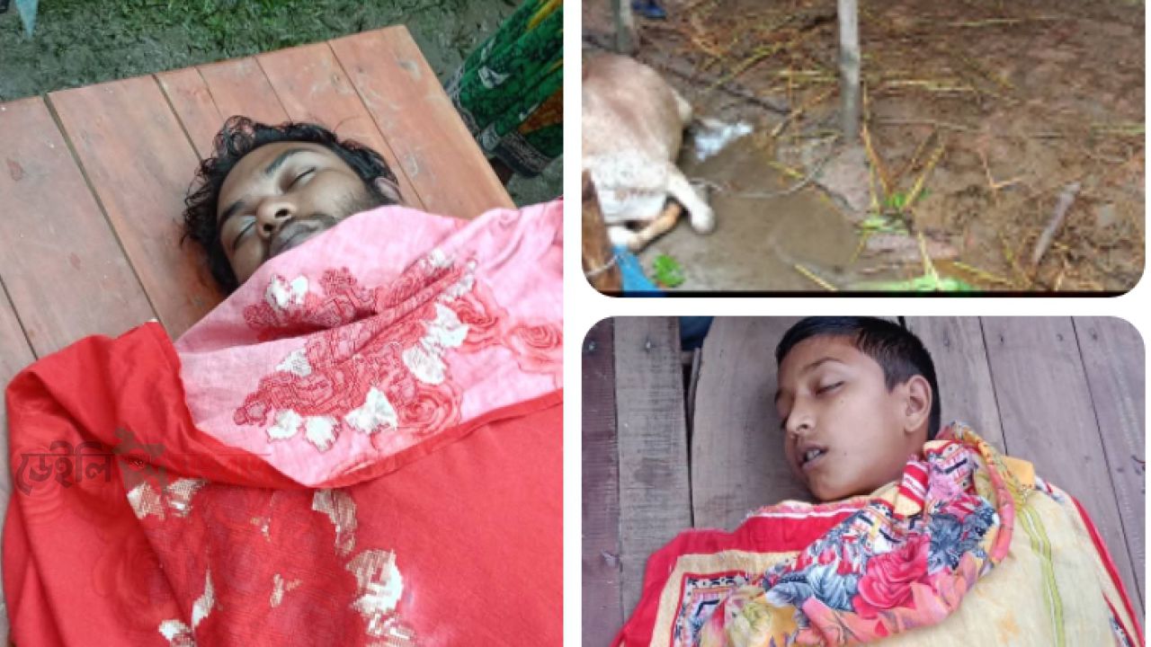 বজ্রপাতে একসাথে ঝরে গেল তিনটি প্রাণ, শোকে স্তব্ধ সুন্দরগঞ্জের ধোপাডাঙ্গা