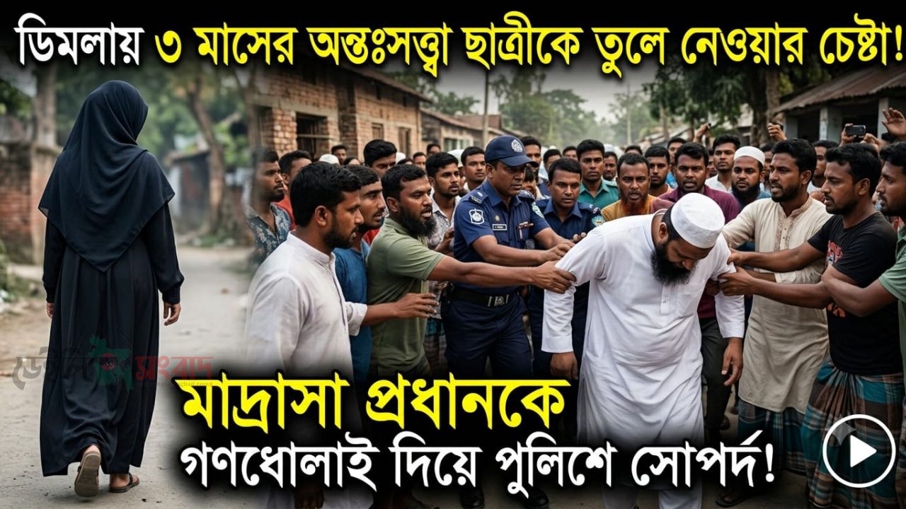 ​ডিমলায় ৩ মাসের অন্তঃসত্ত্বা ছাত্রীকে তুলে নেওয়ার চেষ্টা: মাদ্রাসা প্রধানকে গণধোলাই 