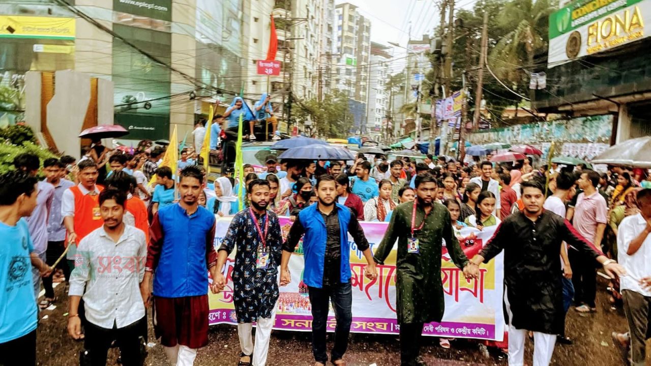 রথযাত্রার মঙ্গল শোভাযাত্রায় বীর সনাতনী সংঘের বর্ণাঢ্য অংশগ্রহণ
