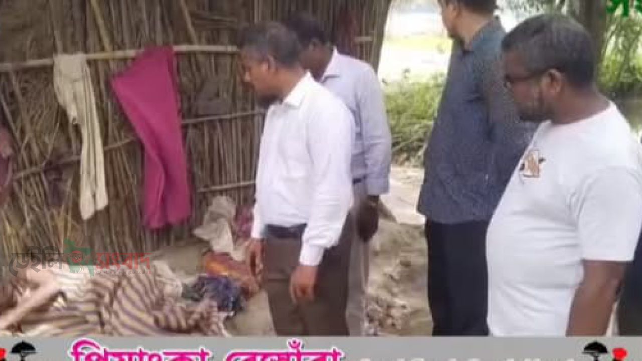 নির্জন পুকুর পাড়ে অসহায় বৃদ্ধার একাকী  বসবাস।