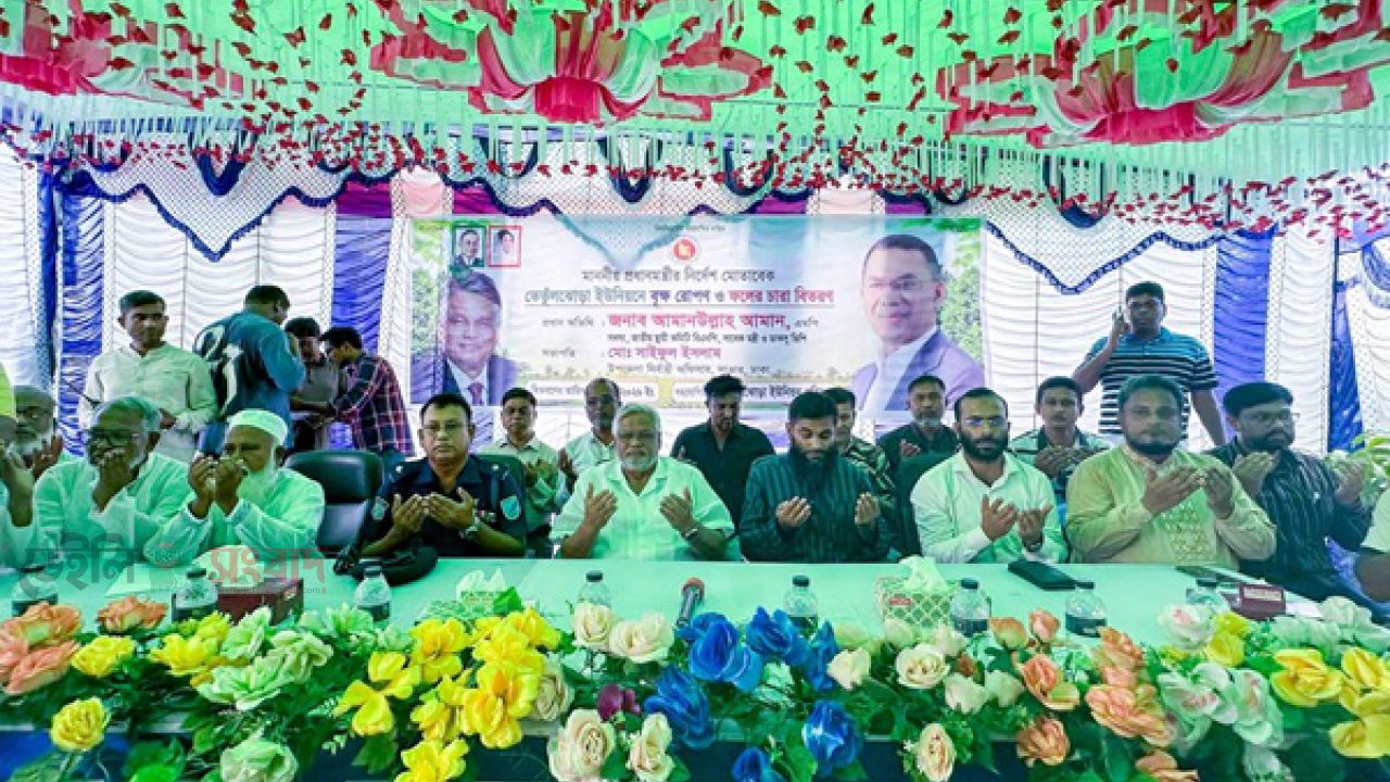 সাভারের তেঁতুলঝোড়ায় চারা বিতরণ করলেন এমপি আমান উল্লাহ আমান