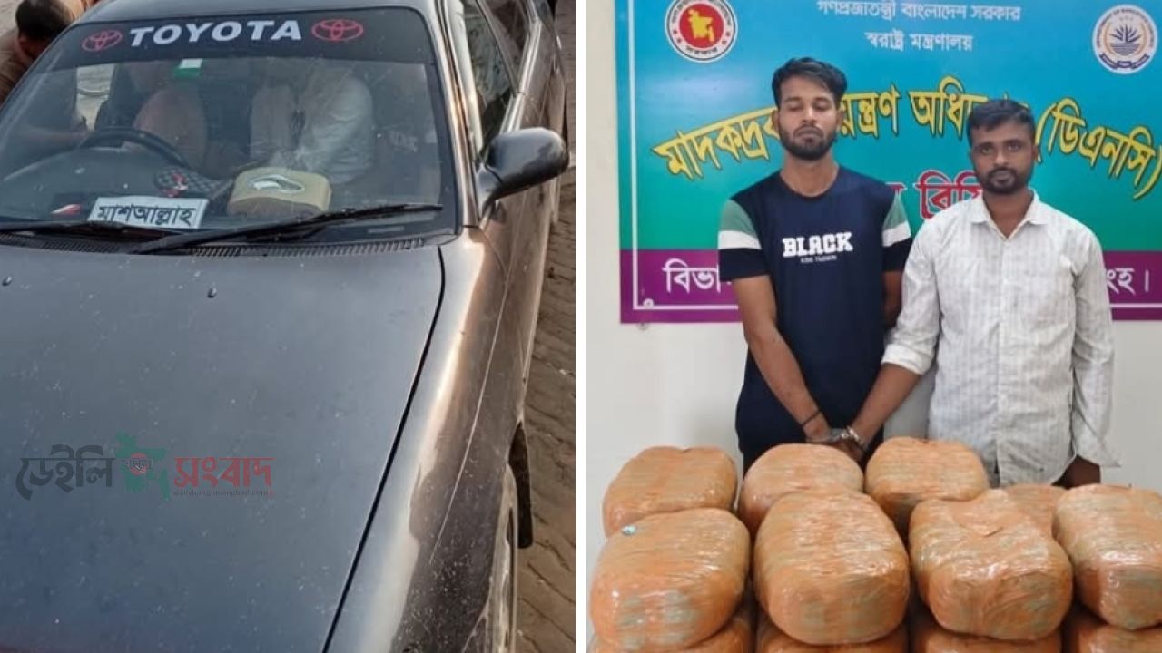 ময়মনসিংহে  মাদকবিরোধী অভিযানে ৩০কেজি গাঁজাসহ গ্রেফতার  ০২